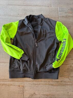 Kawasaki Men's Black & Neon Green Lightweight Jacket
